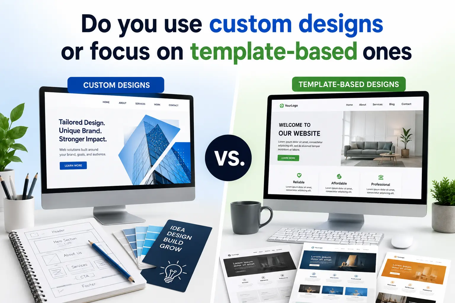 Do you use custom designs or focus on template-based ones